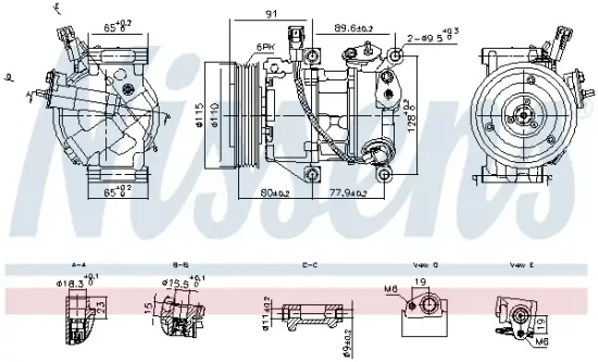 Kompressor, Klimaanlage NISSENS 891114 Bild Kompressor, Klimaanlage NISSENS 891114