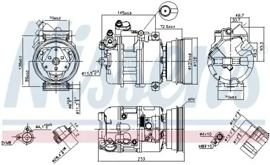 Kompressor, Klimaanlage 12 V NISSENS 89112 Bild Kompressor, Klimaanlage 12 V NISSENS 89112