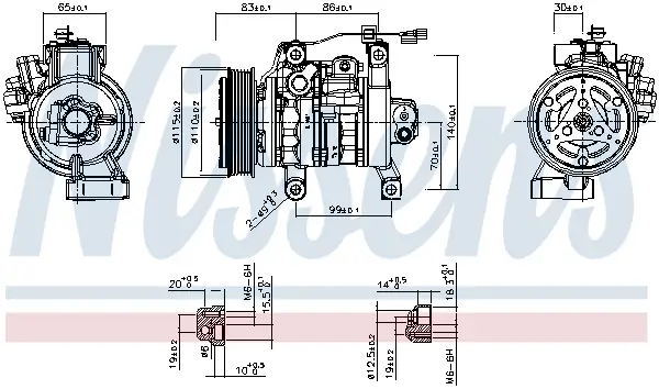 Kompressor, Klimaanlage 12 V NISSENS 891130