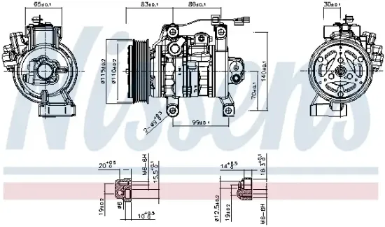 Kompressor, Klimaanlage 12 V NISSENS 891130 Bild Kompressor, Klimaanlage 12 V NISSENS 891130