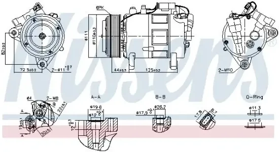 Kompressor, Klimaanlage 12 V NISSENS 891148 Bild Kompressor, Klimaanlage 12 V NISSENS 891148