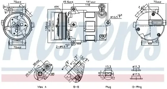 Kompressor, Klimaanlage 12 V NISSENS 891152 Bild Kompressor, Klimaanlage 12 V NISSENS 891152