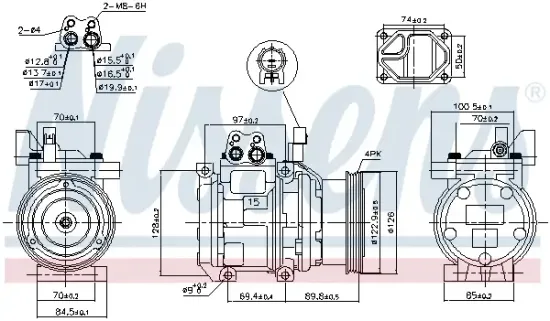 Kompressor, Klimaanlage 12 V NISSENS 891158 Bild Kompressor, Klimaanlage 12 V NISSENS 891158