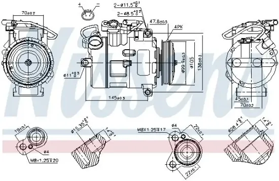 Kompressor, Klimaanlage 12 V NISSENS 89116 Bild Kompressor, Klimaanlage 12 V NISSENS 89116