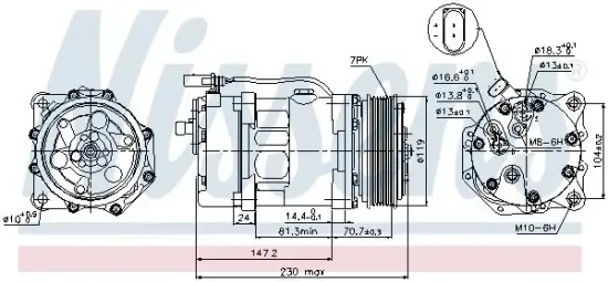 Kompressor, Klimaanlage 12 V NISSENS 89117 Bild Kompressor, Klimaanlage 12 V NISSENS 89117