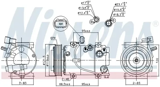 Kompressor, Klimaanlage 12 V NISSENS 891185 Bild Kompressor, Klimaanlage 12 V NISSENS 891185