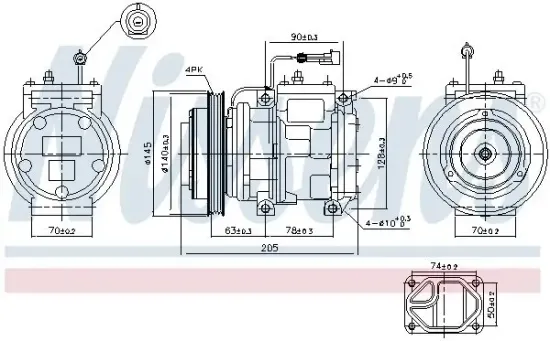 Kompressor, Klimaanlage 12 V NISSENS 89119 Bild Kompressor, Klimaanlage 12 V NISSENS 89119