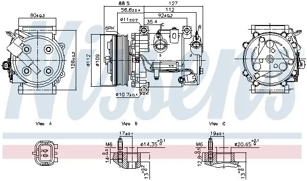 Kompressor, Klimaanlage 14 V NISSENS 891201