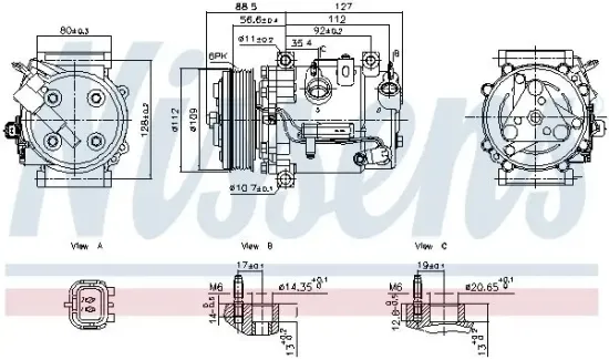 Kompressor, Klimaanlage 14 V NISSENS 891201 Bild Kompressor, Klimaanlage 14 V NISSENS 891201