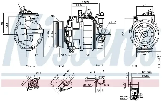 Kompressor, Klimaanlage 12 V NISSENS 891215 Bild Kompressor, Klimaanlage 12 V NISSENS 891215