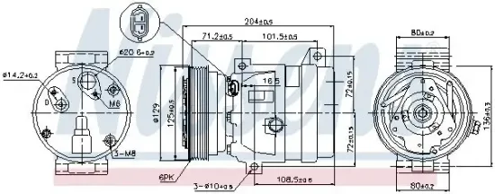 Kompressor, Klimaanlage 12 V NISSENS 89121 Bild Kompressor, Klimaanlage 12 V NISSENS 89121