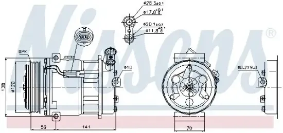 Kompressor, Klimaanlage 12 V NISSENS 89124 Bild Kompressor, Klimaanlage 12 V NISSENS 89124