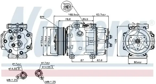 Kompressor, Klimaanlage 12 V NISSENS 89143 Bild Kompressor, Klimaanlage 12 V NISSENS 89143