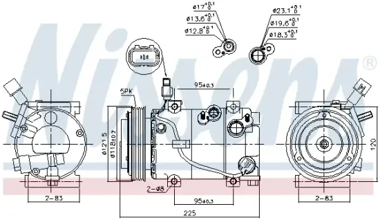 Kompressor, Klimaanlage NISSENS 891453 Bild Kompressor, Klimaanlage NISSENS 891453