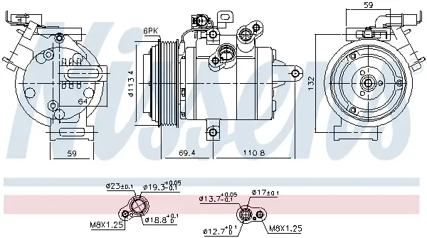 Kompressor, Klimaanlage 12 V NISSENS 891472
