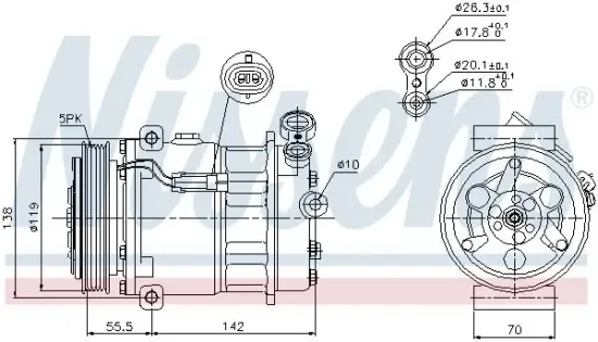 Kompressor, Klimaanlage 12 V NISSENS 89157 Bild Kompressor, Klimaanlage 12 V NISSENS 89157