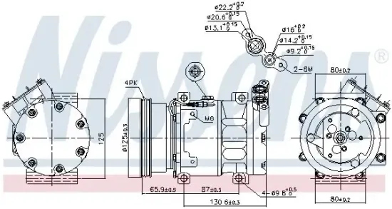 Kompressor, Klimaanlage 12 V NISSENS 89164 Bild Kompressor, Klimaanlage 12 V NISSENS 89164