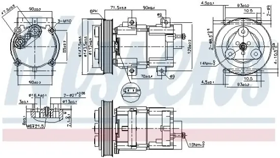 Kompressor, Klimaanlage 12 V NISSENS 89190 Bild Kompressor, Klimaanlage 12 V NISSENS 89190