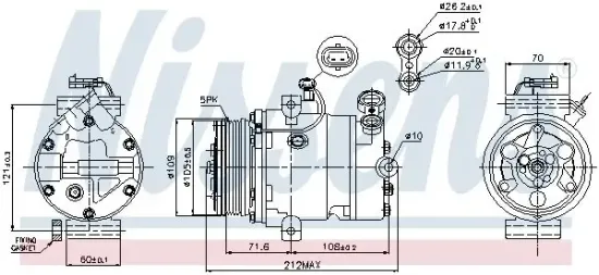 Kompressor, Klimaanlage 12 V NISSENS 89196 Bild Kompressor, Klimaanlage 12 V NISSENS 89196