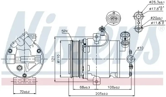 Kompressor, Klimaanlage 12 V NISSENS 89197 Bild Kompressor, Klimaanlage 12 V NISSENS 89197