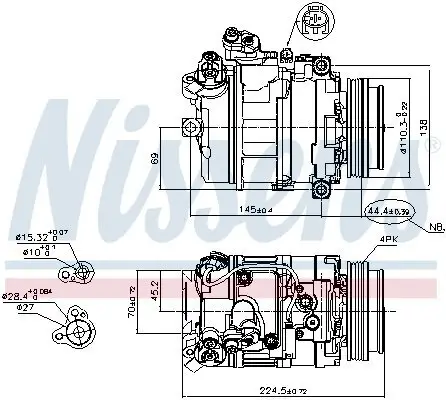 Kompressor, Klimaanlage 12 V NISSENS 89199 Bild Kompressor, Klimaanlage 12 V NISSENS 89199