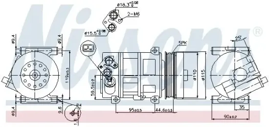 Kompressor, Klimaanlage 12 V NISSENS 89202 Bild Kompressor, Klimaanlage 12 V NISSENS 89202