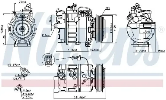 Kompressor, Klimaanlage 12 V 12 V NISSENS 89503 Bild Kompressor, Klimaanlage 12 V 12 V NISSENS 89503