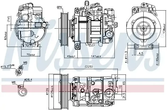 Kompressor, Klimaanlage 12 V NISSENS 89209 Bild Kompressor, Klimaanlage 12 V NISSENS 89209