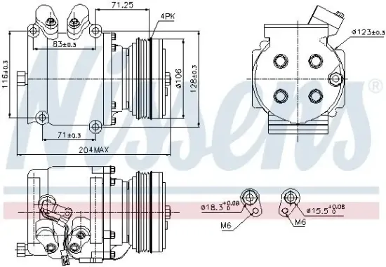 Kompressor, Klimaanlage 12 V NISSENS 89226 Bild Kompressor, Klimaanlage 12 V NISSENS 89226