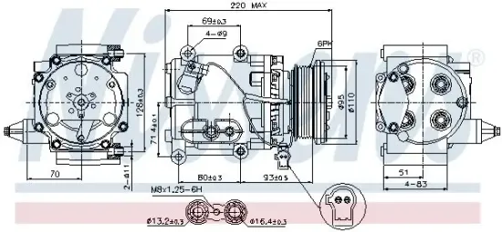 Kompressor, Klimaanlage 12 V NISSENS 89228 Bild Kompressor, Klimaanlage 12 V NISSENS 89228