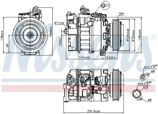 Kompressor, Klimaanlage 12 V NISSENS 89231 Bild Kompressor, Klimaanlage 12 V NISSENS 89231