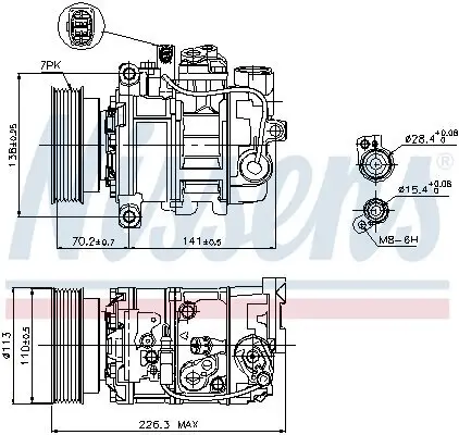 Kompressor, Klimaanlage 12 V NISSENS 89237 Bild Kompressor, Klimaanlage 12 V NISSENS 89237