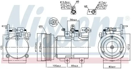 Kompressor, Klimaanlage 12 V NISSENS 89238 Bild Kompressor, Klimaanlage 12 V NISSENS 89238