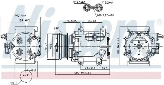 Kompressor, Klimaanlage 12 V NISSENS 89239 Bild Kompressor, Klimaanlage 12 V NISSENS 89239