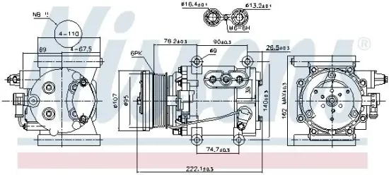 Kompressor, Klimaanlage 12 V NISSENS 89241 Bild Kompressor, Klimaanlage 12 V NISSENS 89241