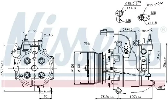 Kompressor, Klimaanlage 12 V NISSENS 89246 Bild Kompressor, Klimaanlage 12 V NISSENS 89246