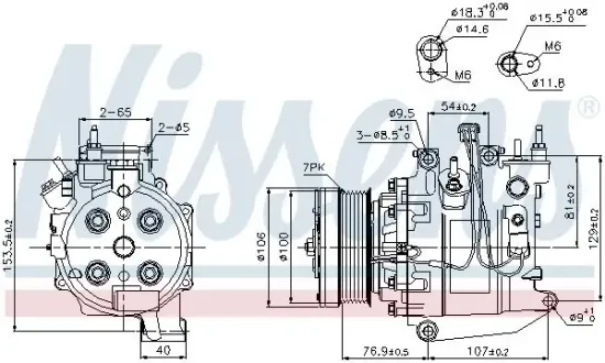 Kompressor, Klimaanlage 12 V NISSENS 89247 Bild Kompressor, Klimaanlage 12 V NISSENS 89247