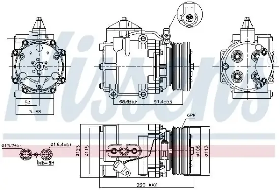 Kompressor, Klimaanlage 12 V NISSENS 89248 Bild Kompressor, Klimaanlage 12 V NISSENS 89248