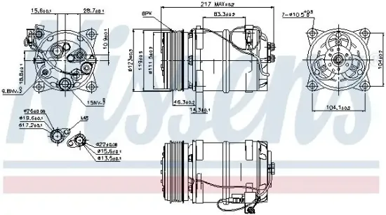 Kompressor, Klimaanlage 12 V NISSENS 89249 Bild Kompressor, Klimaanlage 12 V NISSENS 89249