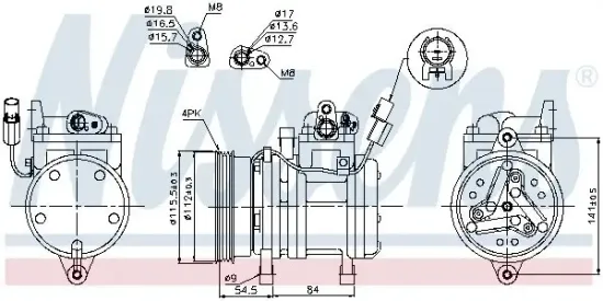 Kompressor, Klimaanlage 12 V NISSENS 89255 Bild Kompressor, Klimaanlage 12 V NISSENS 89255