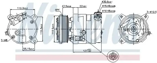 Kompressor, Klimaanlage 12 V NISSENS 89257 Bild Kompressor, Klimaanlage 12 V NISSENS 89257