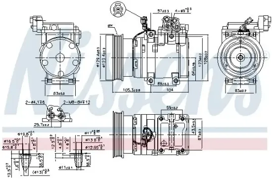 Kompressor, Klimaanlage 12 V NISSENS 89262 Bild Kompressor, Klimaanlage 12 V NISSENS 89262