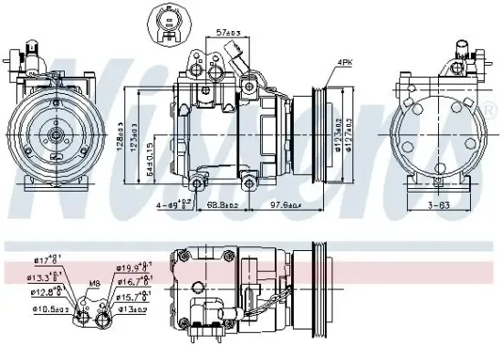 Kompressor, Klimaanlage 12 V NISSENS 89264 Bild Kompressor, Klimaanlage 12 V NISSENS 89264