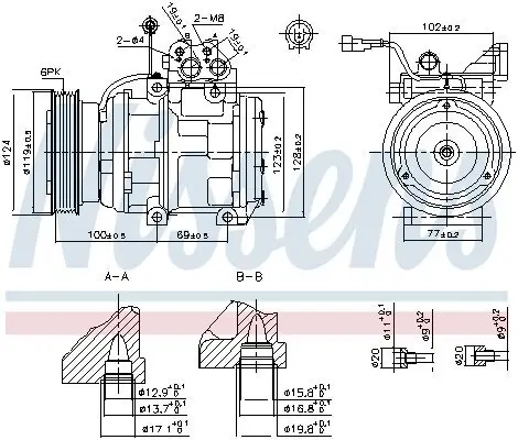 Kompressor, Klimaanlage 12 V NISSENS 89265 Bild Kompressor, Klimaanlage 12 V NISSENS 89265