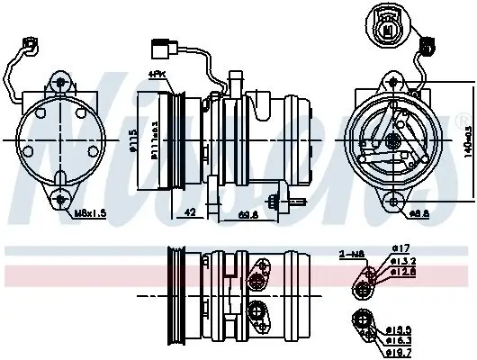 Kompressor, Klimaanlage 12 V NISSENS 89272 Bild Kompressor, Klimaanlage 12 V NISSENS 89272