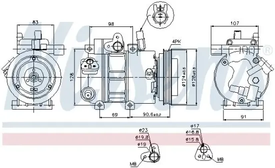 Kompressor, Klimaanlage 12 V NISSENS 89273 Bild Kompressor, Klimaanlage 12 V NISSENS 89273