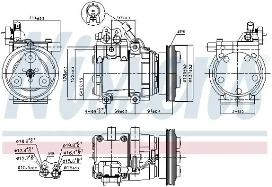 Kompressor, Klimaanlage 12 V NISSENS 89274 Bild Kompressor, Klimaanlage 12 V NISSENS 89274