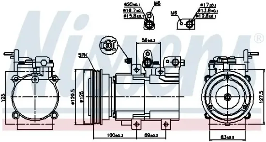 Kompressor, Klimaanlage 12 V NISSENS 89276 Bild Kompressor, Klimaanlage 12 V NISSENS 89276