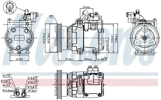 Kompressor, Klimaanlage 12 V NISSENS 89277 Bild Kompressor, Klimaanlage 12 V NISSENS 89277
