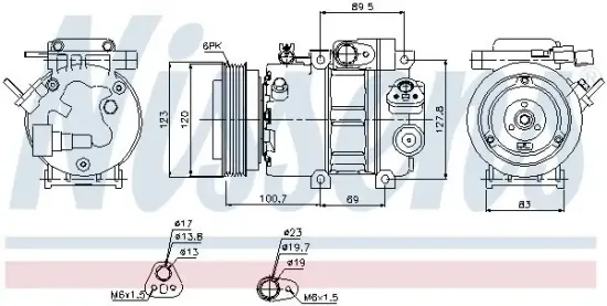 Kompressor, Klimaanlage 12 V NISSENS 89278 Bild Kompressor, Klimaanlage 12 V NISSENS 89278